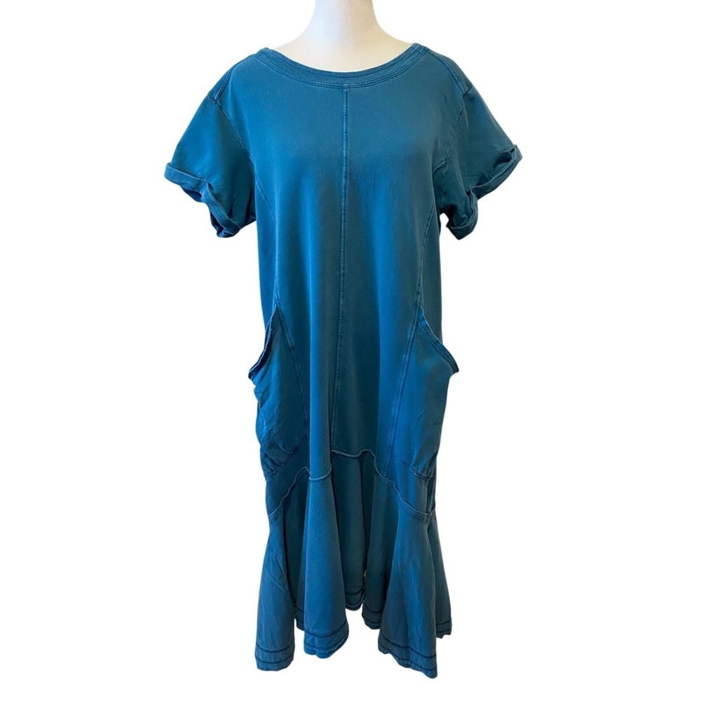 Anthropologie Saturday Sunday Shirt Dress Size M Midi Lagenlook Boho Open Back